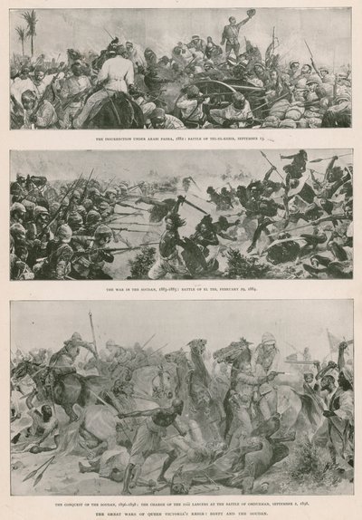 Viktória királynő uralkodásának nagy háborúi: az angol-egyiptomi háború (1882), a Mahdista lázadás (1883-1885) és a britek Szudán meghódítása (1896-1898) (fotogravír) alkotó: English School