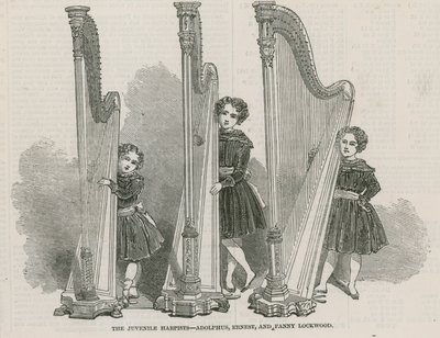 A fiatalkorú hárfások - Adolphus, Ernest és Fanny Lockwood alkotó: English School
