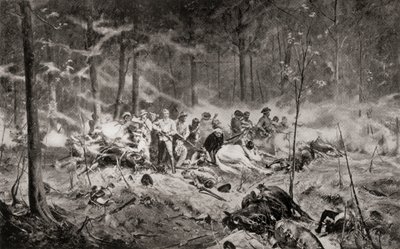 Allan Wilson őrnagy utolsó standja a Shangani folyón, Matabelelandban, az első Matabele-háború idején, 1893-ban, Allan Stewart festménye után, „Dél-Afrika és a transzváli háború: 1. évf. 1