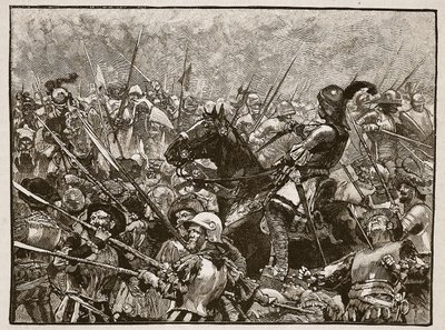 Schwarz és németei utolsó standja, illusztráció a Cassells Illustrated History of Englandből (szépia fotó) alkotó: English School