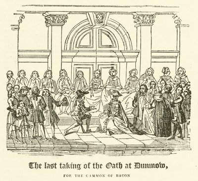 Az utolsó eskütétel Dunmow-ban, a Bacon Gammon számára (metszet) alkotó: English School