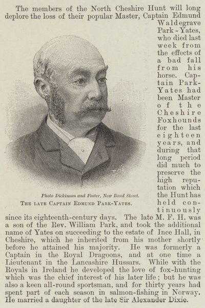 A néhai Edmund Park-Yates kapitány (metszet) alkotó: English School