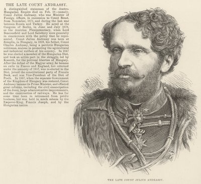 A néhai Andrássy Julius gróf (metszet) alkotó: English School