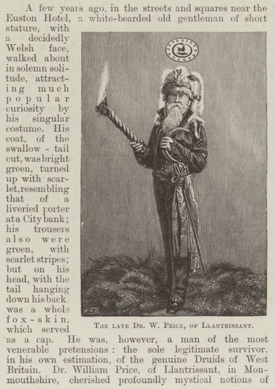 A néhai Dr. W Price, Llantrissant (metszet) alkotó: English School