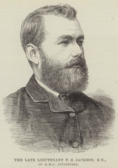 A néhai F S Jackson hadnagy, RN, a HMS Inflexible (metszet) alkotó: English School