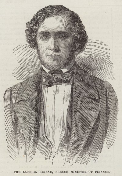 A néhai M Bineau, francia pénzügyminiszter (metszet) alkotó: English School
