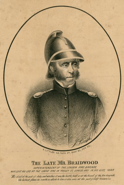 A néhai Mr. Braidwood, a londoni tűzoltóság felügyelője alkotó: English School