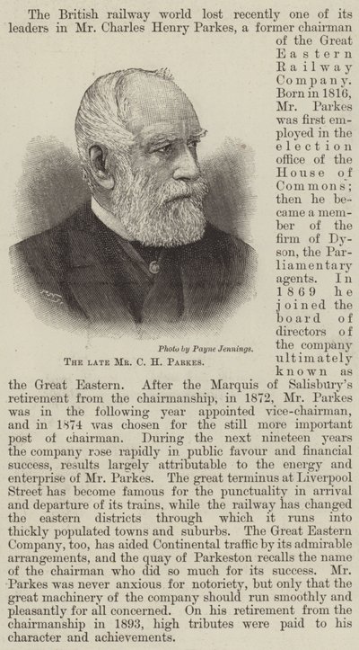 A néhai Mr. C. H. Parkes (metszet) alkotó: English School
