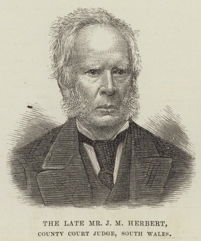 A néhai J. M. Herbert úr, megyei bíróság bírája, Dél-Wales (metszet) alkotó: English School
