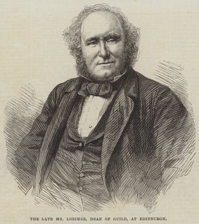 A néhai Lorimer úr, a Guild dékánja, Edinburgh-ban (metszet) alkotó: English School