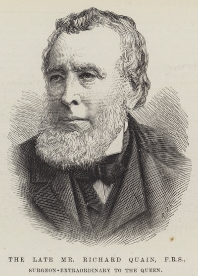 A néhai Richard Quain úr, FRS, a királynő rendkívüli sebésze (metszet) alkotó: English School
