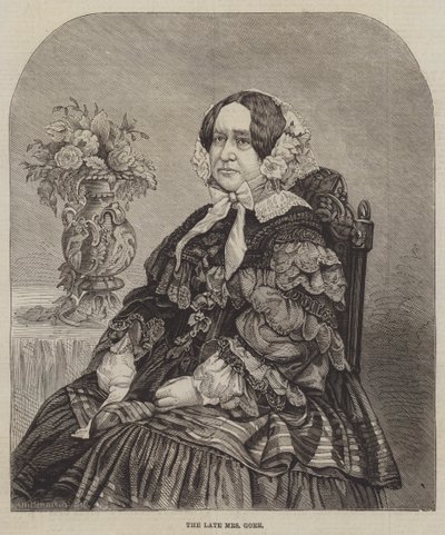 A néhai Mrs Gore (metszet) alkotó: English School