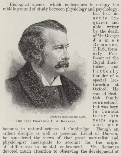 A néhai G. J. Romanes professzor (metszet) alkotó: English School