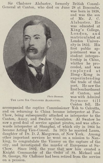 A néhai Sir Chaloner Alabaster (litho) alkotó: English School