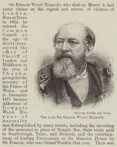 A néhai Sir Francis Wyatt Truscott (metszet) alkotó: English School
