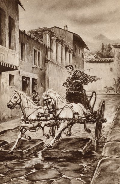 Egy pompeji utca élete a város eltűnése előtti jeles időkben (színes litó) alkotó: English School