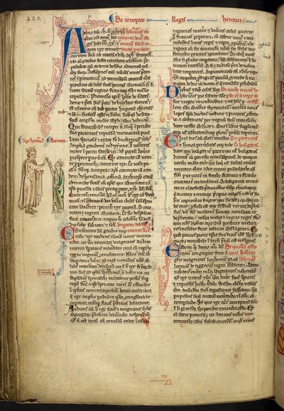 III. Henrik és Provence-i Eleanor házassága a The Historia Anglorumból, Matthew Paris, MS Royal 14 CVII, f. 124.v, c.1250-59 alkotó: English School