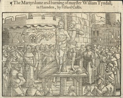 William Tyndall mártírhalála és elégetése Flaundersben, a filfordi várnál (metszet) alkotó: English School