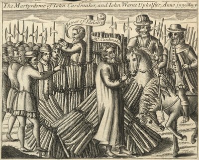 John Cardmaker és John Warne kárpitos mártíromsága, 1555. május 30. (metszet) alkotó: English School