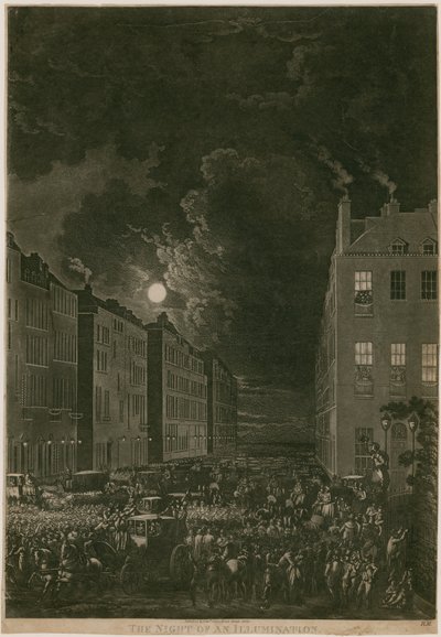 Egy megvilágítás éjszakája, 1802. április 29.; Portman Square, London alkotó: English School