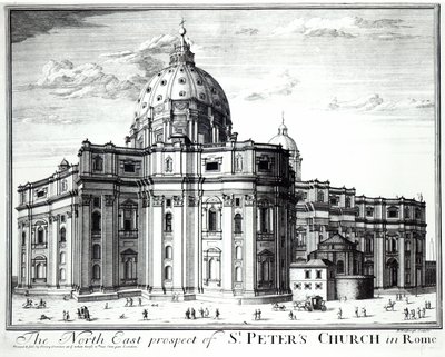 A római St. Peters Church északkeleti kilátása, H. Hulfbergh metszetével alkotó: English School