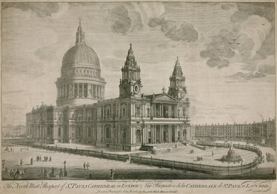 A londoni St Pauls Cathedral északnyugati kilátása alkotó: English School