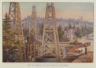 Los Angeles olajvidéke, Kalifornia (színes litho) alkotó: English School