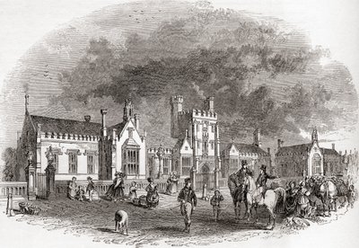 A régi bedfordi iskola, ahogyan a 19. század végén átépítették, a régi Angliából: A Pictorial Museum, pub. 1847 alkotó: English School