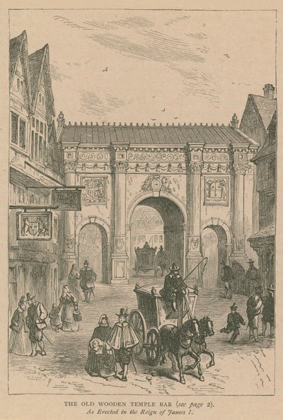 A régi fából készült Temple Bar alkotó: English School