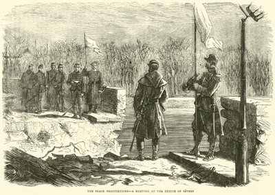 A béketárgyalások, találkozó a Sevres-hídnál, 1870. október alkotó: English School