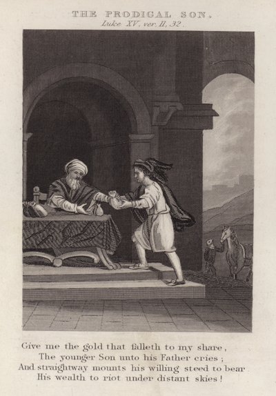 A tékozló fiú, Lukács XV, ver 11, 32 (metszet) alkotó: English School