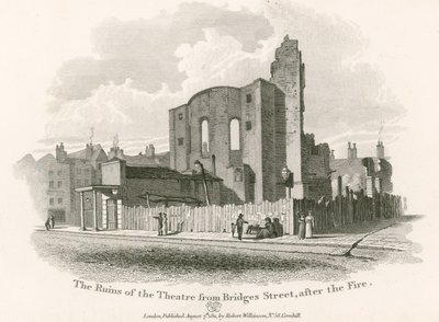 A Királyi Színház romjai, Drury Lane, a Bridges Street felől alkotó: English School