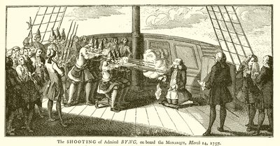 Byng admirális lelövése a Monarque fedélzetén, 1757. március 14 alkotó: English School