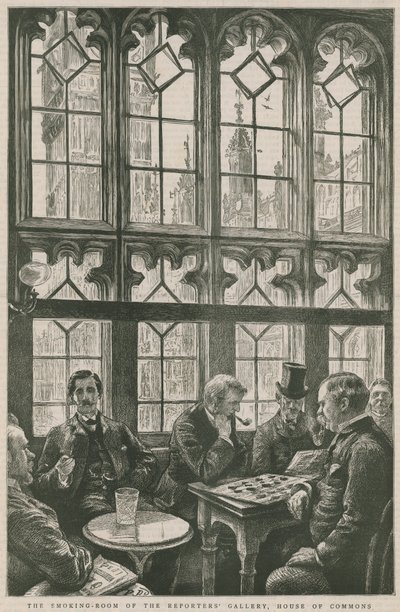 A Riporterek Galériájának dohányzó szobája, alsóház alkotó: English School