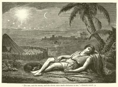 "A nap, a hold és a tizenegy csillag hódolt nekem", Genesis, xxxvii, 9 (metszet) alkotó: English School