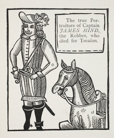James Hind kapitány, a rabló igazi portréja, aki az árulásban halt meg, illusztráció a Chap-books of the Eightenth Century-ből, John Ashton, pub. 1882 alkotó: English School