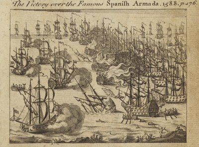 A híres spanyol Armada felett aratott győzelem, 1588 alkotó: English School