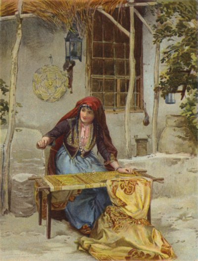 A hímző munkája (színes litó) alkotó: English School