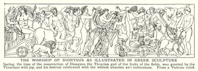 Dionüszosz imádata a görög szobrászatban (litho) alkotó: English School