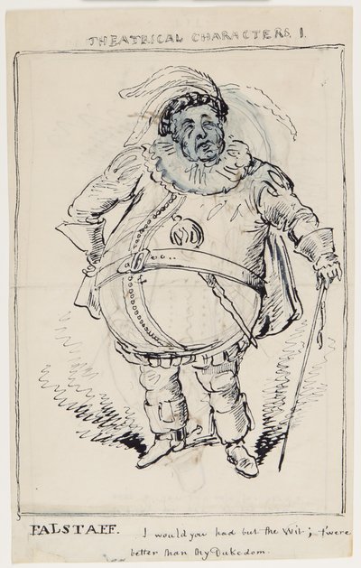 Színházi karakterek 1: Falstaff, 1825 körül (toll és tinta papíron) alkotó: English School