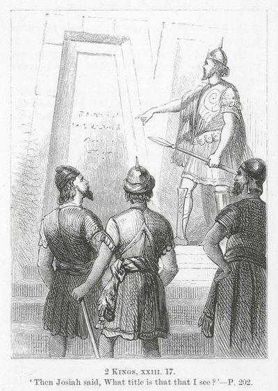 "Ekkor Józsiás így szólt: Miféle cím az, amit látok" (metszet). alkotó: English School