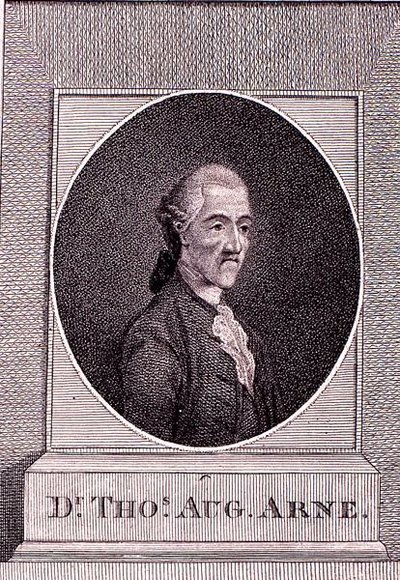 Thomas Augustine Arne (1710-78) (metszet) alkotó: English School