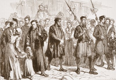 Thomas Bilney útban a máglyához, illusztráció James Aitken Wylie (1808-1890) „A protestantizmus története” című művéből, pub. 1878 (metszet) alkotó: English School