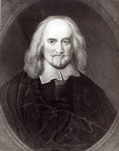 Thomas Hobbes (1588-1679) az 1833-ban kiadott "Gallery of Portraits"-ból. alkotó: English School