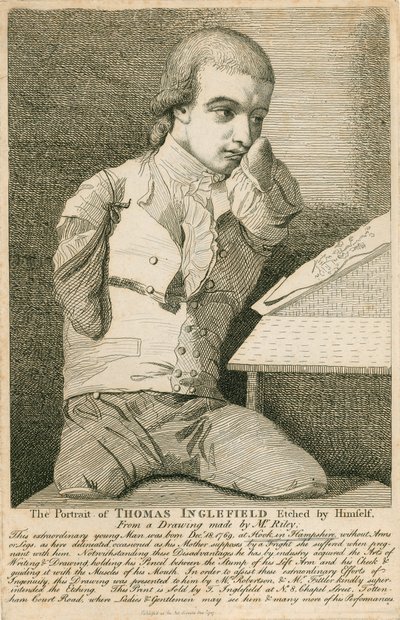 Thomas Inglefield, született 1769. december 18-án Hookban, Hampshire-ben, karok és lábak nélkül alkotó: English School