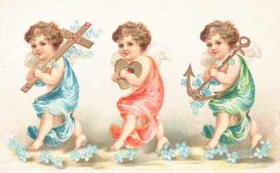 Három kerub egy sorban alkotó: English School