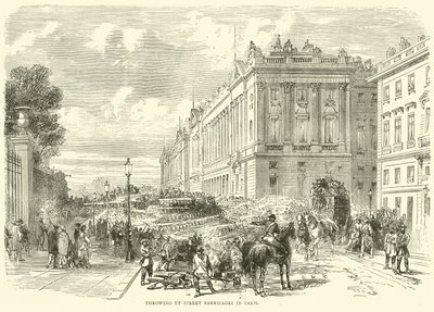 Utcai barikádok felborítása Párizsban, 1870. október alkotó: English School