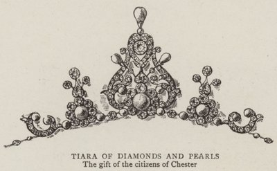 Gyémántok és gyöngyök tiara (metszet) alkotó: English School