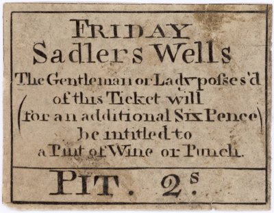 Jegy a Friday Sadlers Wellsbe alkotó: English School