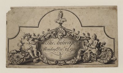 Jegy az Antwerpenbe, 1730. december 22-re alkotó: English School